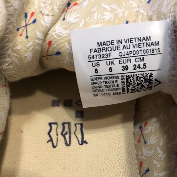 Converse Shoes Allstar low cut natural shoes sparkle! Red & blue arrow print 8 - Picture 12 of 13